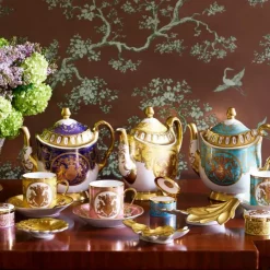 Special Edition Lustre Turquoise And Yellow Coffee Cup And Saucer*Royal Collection Shop Outlet