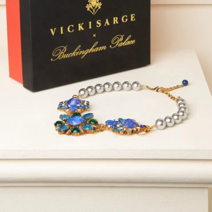 Vicki Sarge Blue And Grey Pearl Necklace*Royal Collection Shop Hot